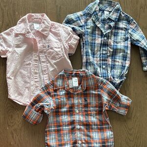 Plaid and Pink Kids Shirts Set - Carters 12 Month